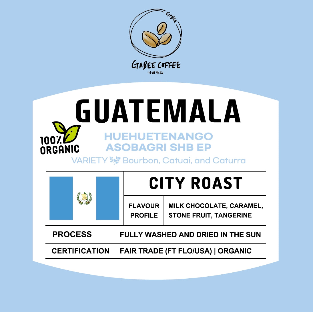 GUATEMALA FT-USA ORGANIC HUEHUETENANGO ASOBAGRI SHB EP