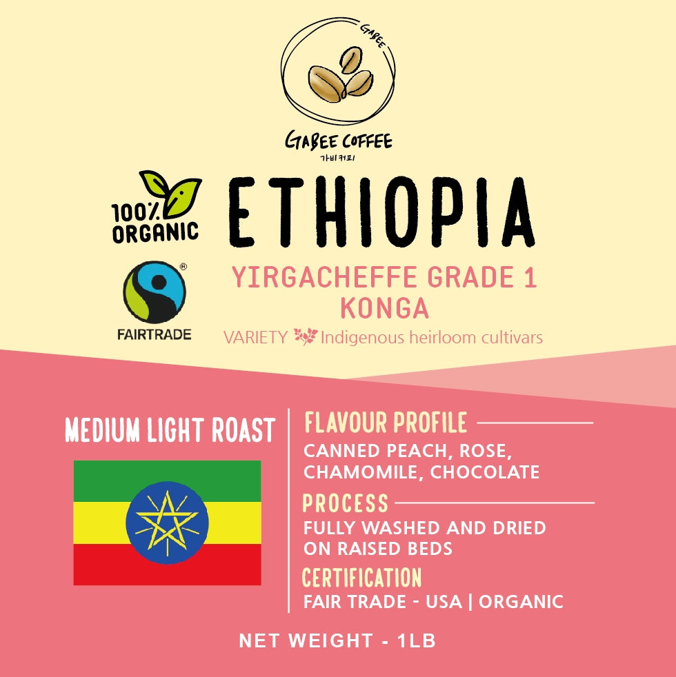 Ethiopia Yirgacheffe 1 Washed FT-FLO Organic Konga