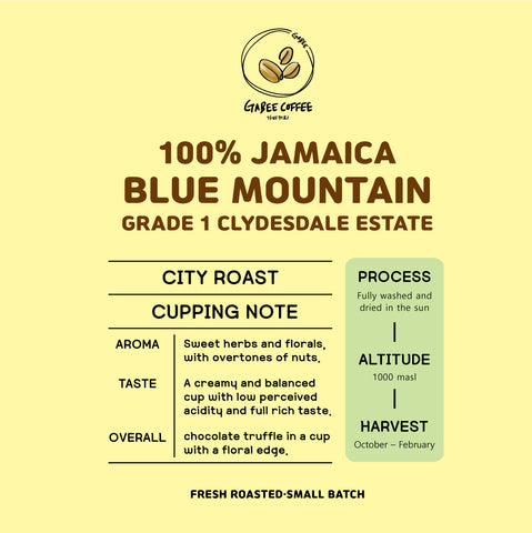 100% Jamaica Blue Mountain Grade 1 Clydesdale Estate